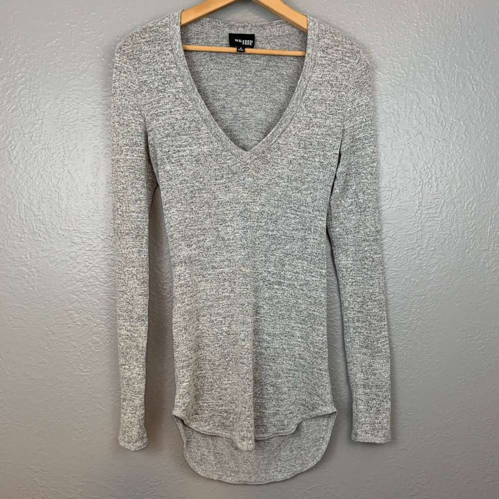Aritzia Wilfred Free Open Back Heathered Sweater